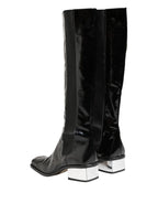 Dolce & Gabbana Black Patent Leather Knee High Boots Shoes