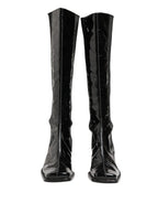 Dolce & Gabbana Black Patent Leather Knee High Boots Shoes