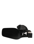 Dolce & Gabbana White Black Leather Knee High Boots Shoes