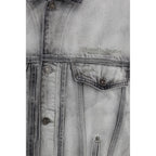Diesel Gray Cotton Denim Jacket
