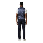 Mulish Blue Polyester Three-Piece Suit