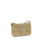 PINKO Beige Calf Leather Bos Taurus Shoulder Bag