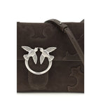 PINKO Brown Calf Leather Bos Taurus Shoulder Bag