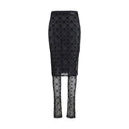 Marine Serre Black Recycled Polyamide Midi Skirt