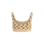 Marine Serre Beige Polyamide Sport Bra