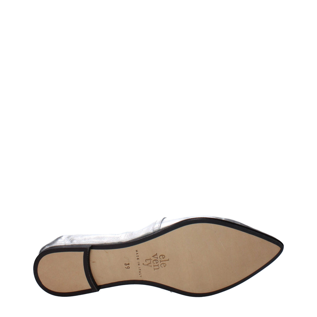 Eleventy Gray Leather Slip-On Loafers