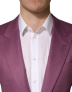 Dolce & Gabbana Purple Cashmere Slim Fit Coat Jacket Blazer