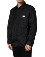 Dolce & Gabbana Black Logo Plaque Long Sleeves Shirt Jacket