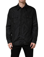 Dolce & Gabbana Black Logo Plaque Long Sleeves Shirt Jacket