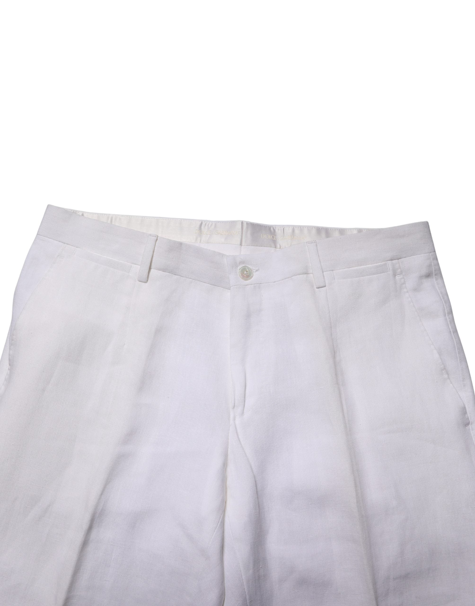 Dolce & Gabbana White SARTORIA Linen 2 Piece Men Formal Suit