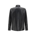 Dolce & Gabbana Black Leather Dress Shirt