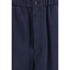 Giorgio Armani Blue Silk Casual Pants