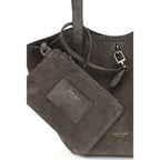 Giorgio Armani Gray Calf Leather Bos Taurus Shoulder Bag
