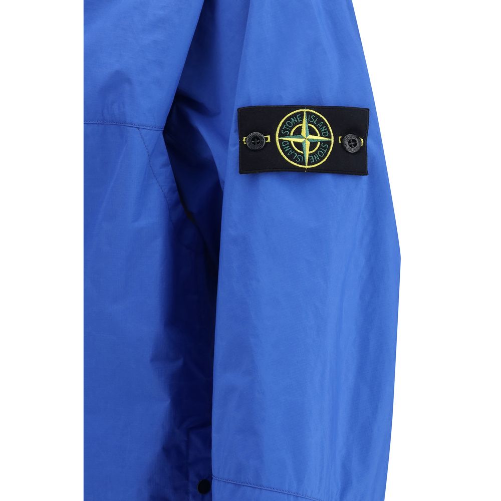 Stone Island Blue Polyester Shell Jacket