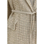 Brunello Cucinelli Beige Silk Coat