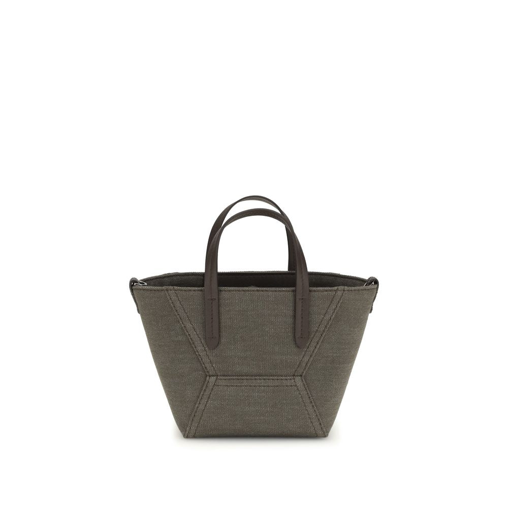 Brunello Cucinelli Bicolor Cotton Handbag