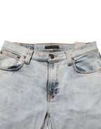 Nudie Jeans Light Blue Cotton Stretch Skinny Fit Men Denim Trouser JEANS