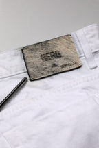 Siviglia White Mid Waist Cotton Skinny Denim Men Trouser Jeans
