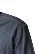 AGLINI Dark Blue Slim Fit Collared Long Sleeve Denim Shirt