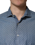 Domenico Tagliente Blue Long Sleeve Collared Casual Shirt