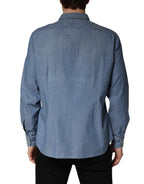 Domenico Tagliente Blue Long Sleeve Collared Casual Shirt