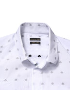 Patrizia Pepe White Cotton Slim Fit Collared Men Dress Shirt