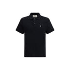 Ami Paris Black Cotton Polo Shirt