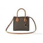 Michael Kors MICHAEL KORS Mercer 35S1GM9M2B Medium Logo And Leather Accordion Crossbody Bag In Brown