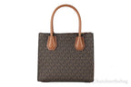 Michael Kors MICHAEL KORS Mercer 35S1GM9M2B Medium Logo And Leather Accordion Crossbody Bag In Brown