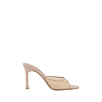 Amina Muaddi Beige Nylon Slippers