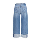 Mother Denim Blue Cotton Cropped Jeans