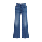 Mother Denim Blue Cotton Relaxed Fit Jeans