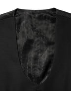 Dolce & Gabbana Black Wool Single Breasted Waistcoat Vest