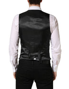Dolce & Gabbana Dark Gray Wool Dress Formal Waistcoat Vest