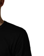 Dolce & Gabbana Black Cotton Sacred Heart Crew Neck T-shirt