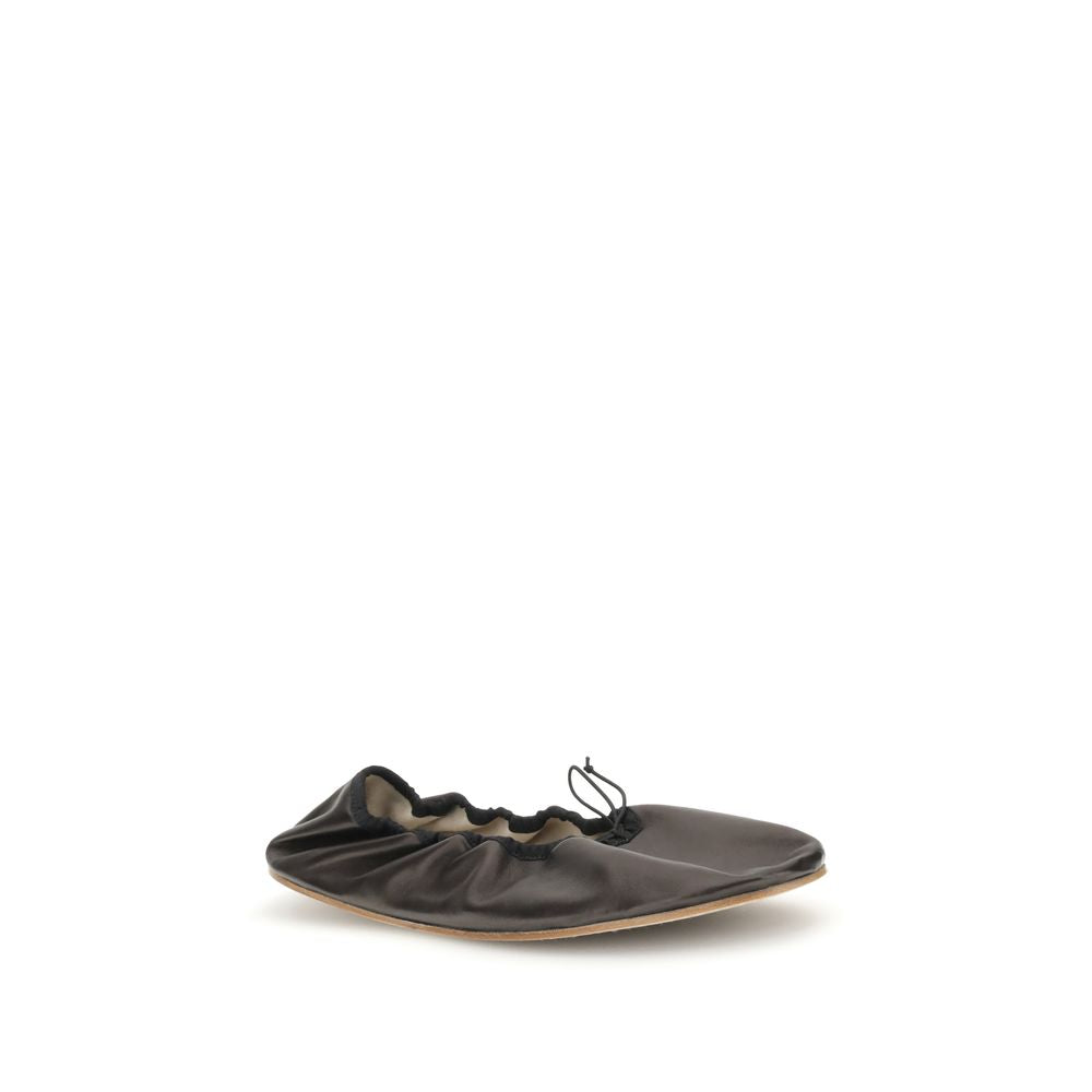 The Row Black Lamb Ovis Aries Aries Ballet Flats
