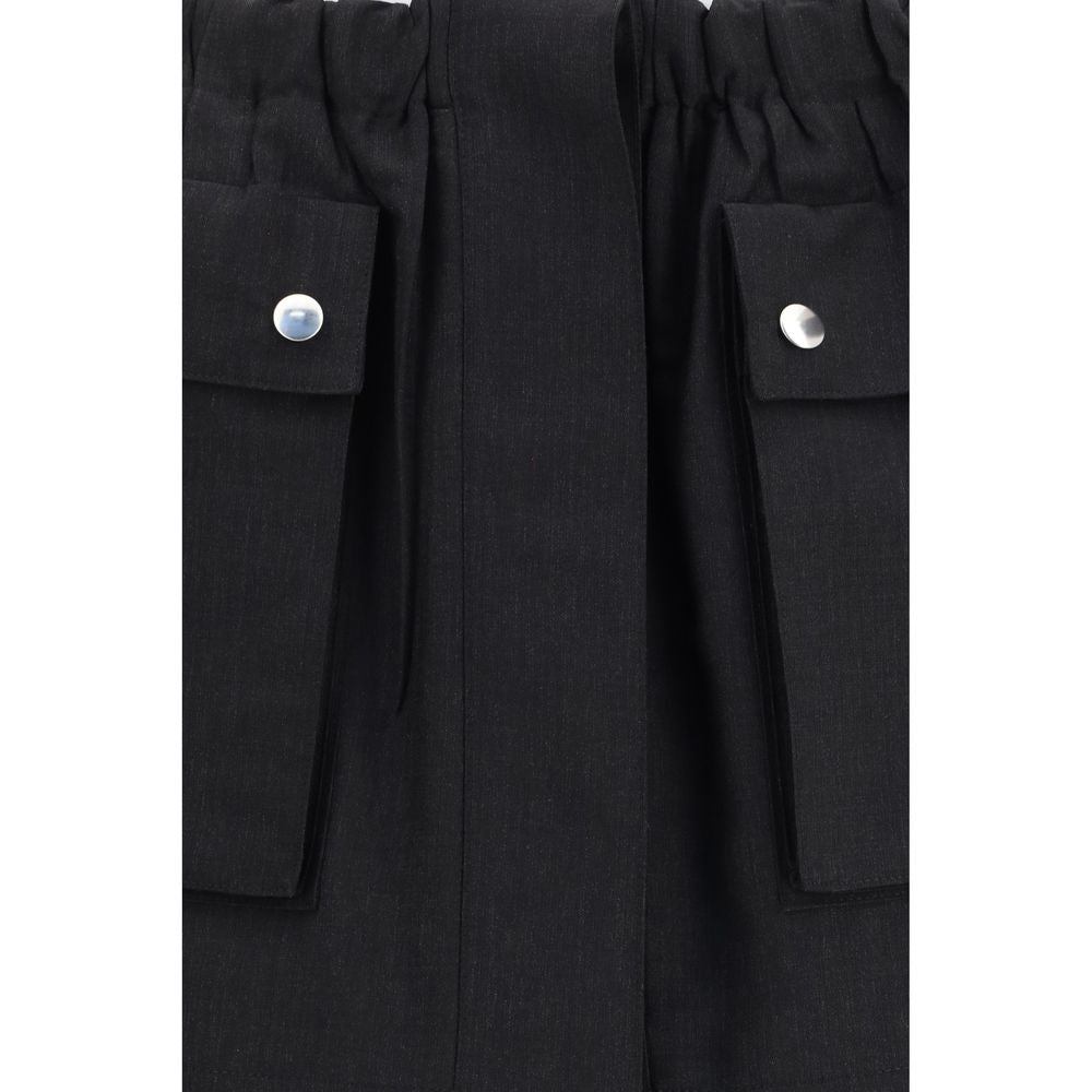 Prada Gray Linen Mini Skirt