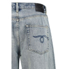 R13 Blue Cotton High-Waisted Jean