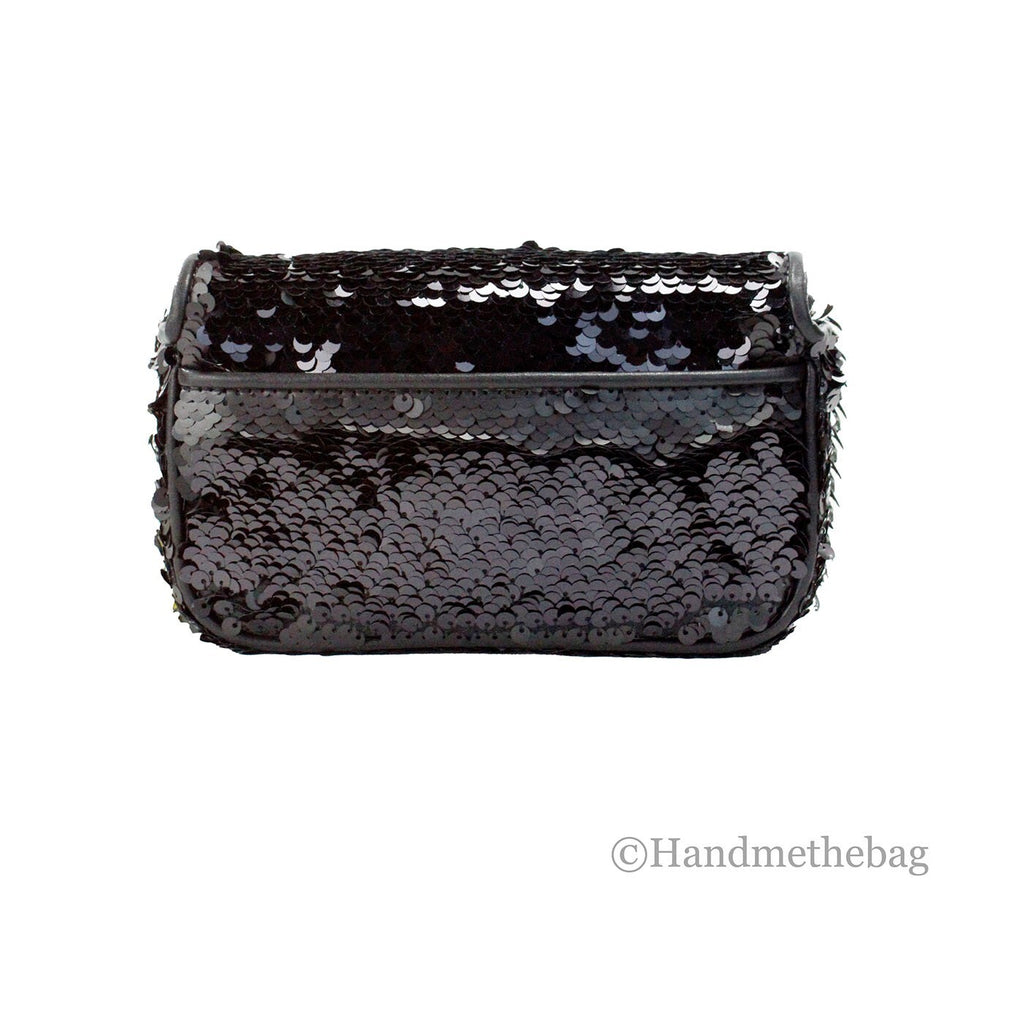 Marc Jacobs The Mini J Marc Shoulder Bag Black Sequined Crossbody Bag