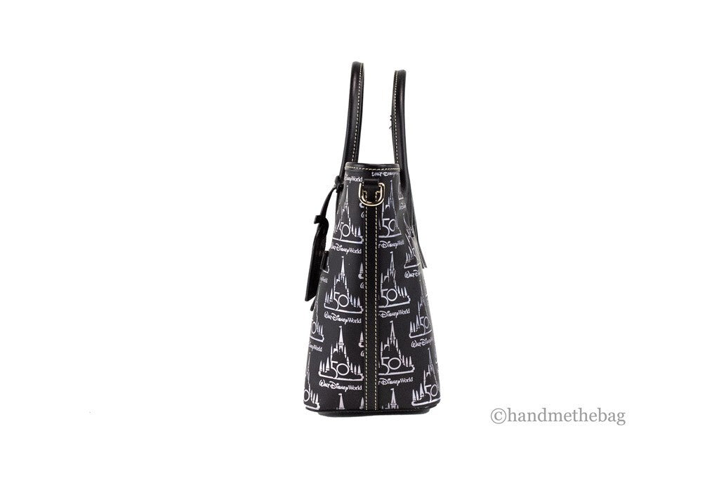 Dooney & Bourke Black Walt Disney World 50th Anniversary Leather Tote Bag