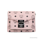 MCM Signature Patricia Leather Mini Flap Lock Crossbody Bag