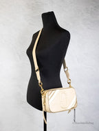 Marc Jacobs The Moto Shot 21 Curds Leather Camera Crossbody Purse Bag