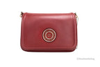 Marc Jacobs Medium Metal Signet Syrah Smooth Leather Flap Crossbody Purse Bag