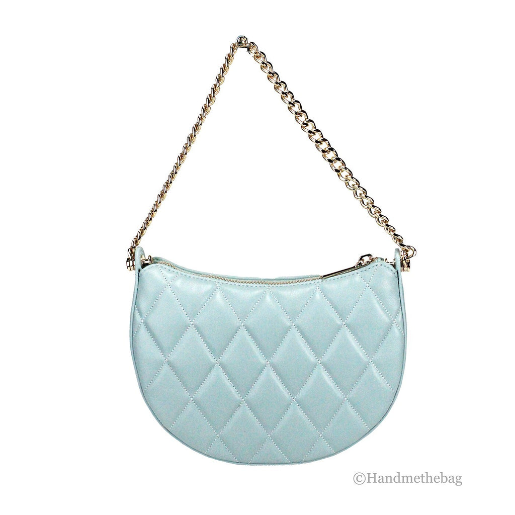 Kate Spade Carey Small Wild Sage Quilted Smooth Leather Zip Top Crossbody Bag