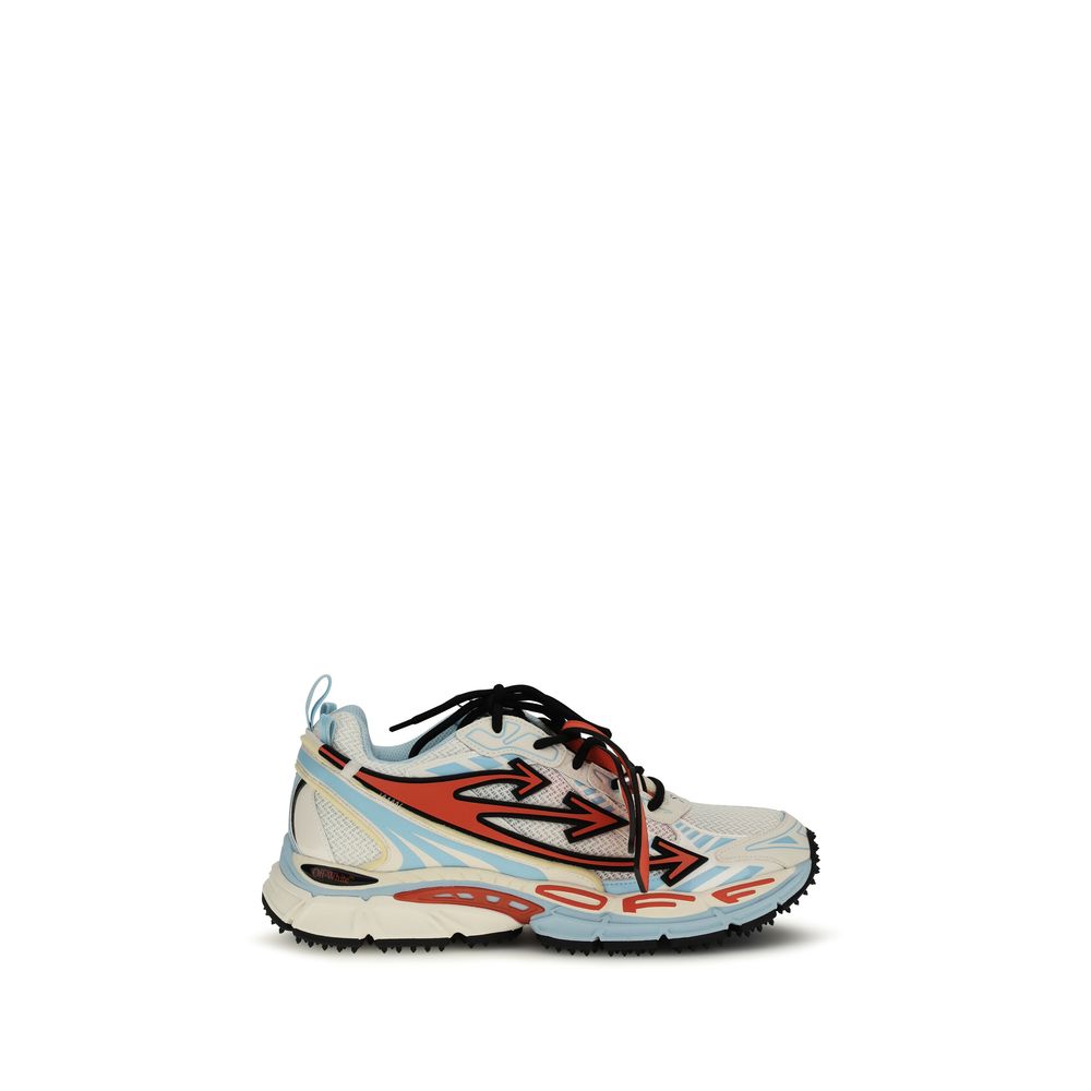 Off-White Blue Calf Leather Bos Taurus Athletic Sneakers
