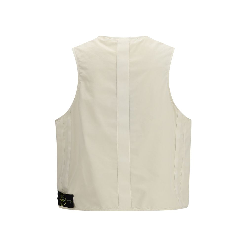 Stone Island Beige Cotton Sleveless Jacket