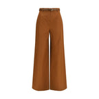 Max Mara Brown Cotton Casual Pants