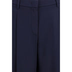 Giorgio Armani Blue Silk Casual Pants