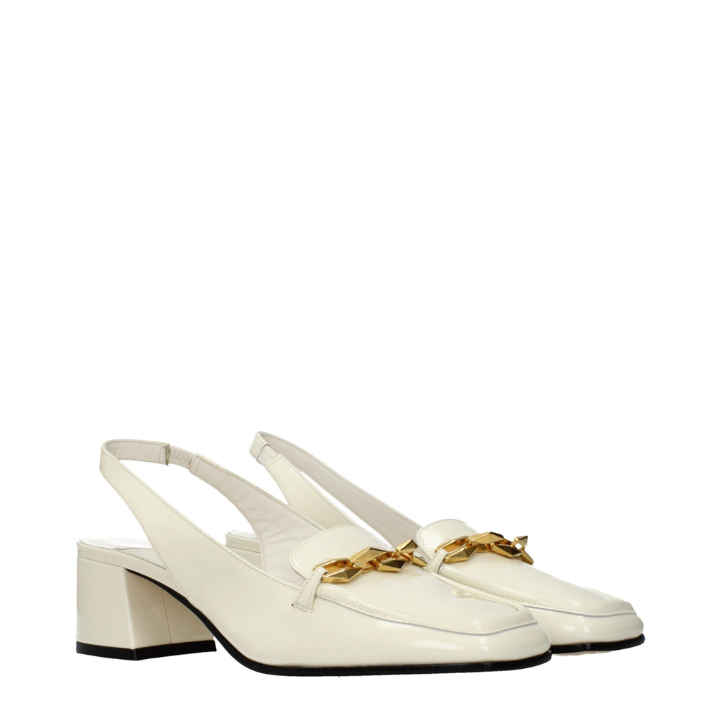 Jimmy Choo Beige Leather Slip-On Loafers