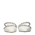 Jimmy Choo White Leather Flat Sandals
